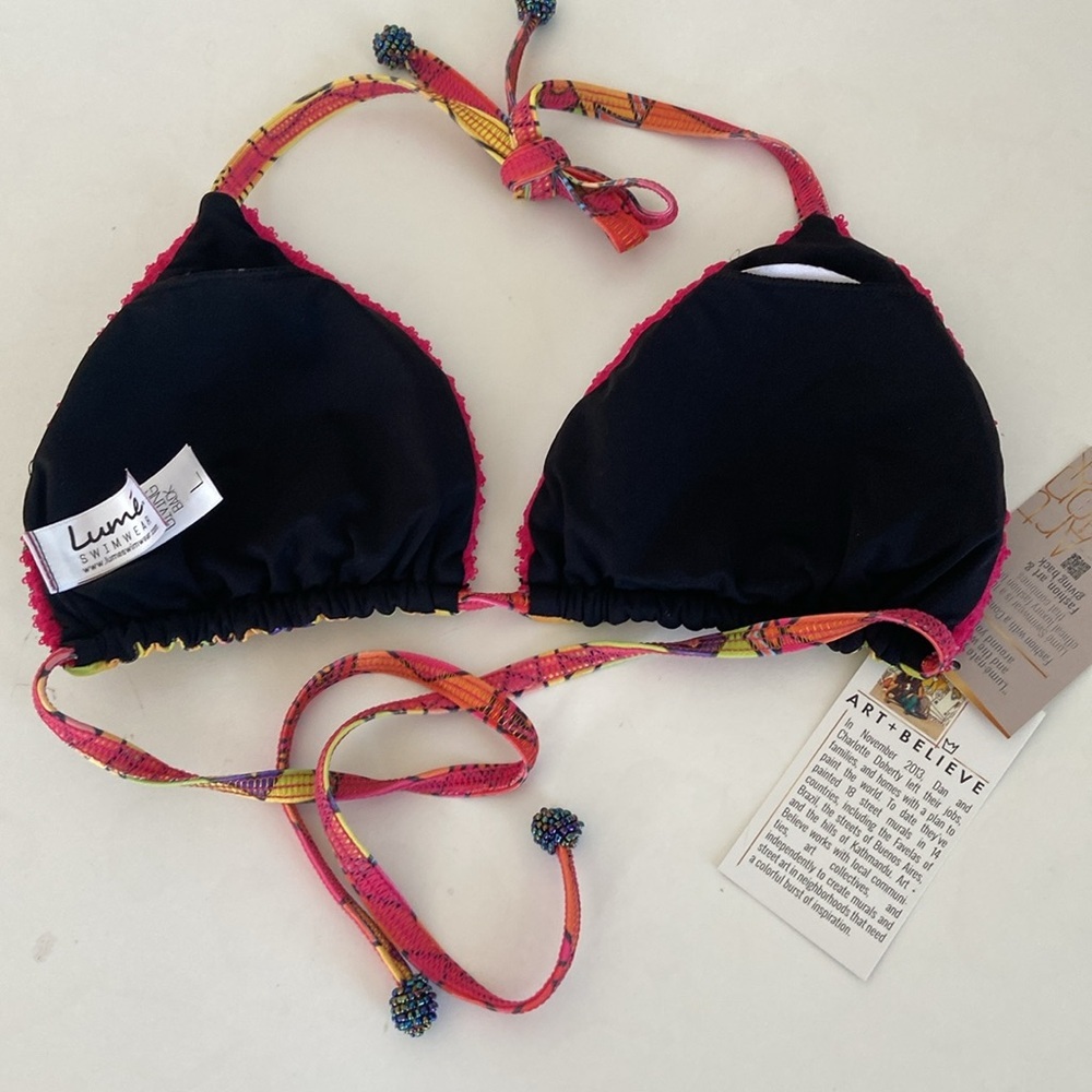 NWT Lumé Ale Bikini Exotic Beaded  Top - BUENOS AIRES. Size Large - Picture 7 of 10